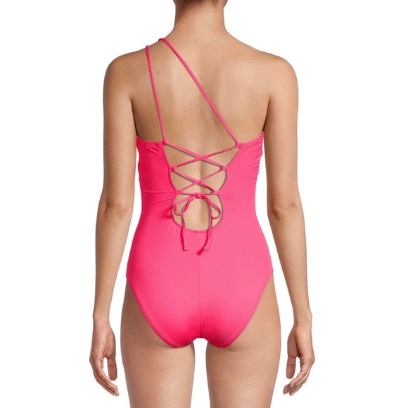 La Blanca Island One-Shoulder One-Piece Swimsuit Size 14 Ginger - Picture 2 of 3